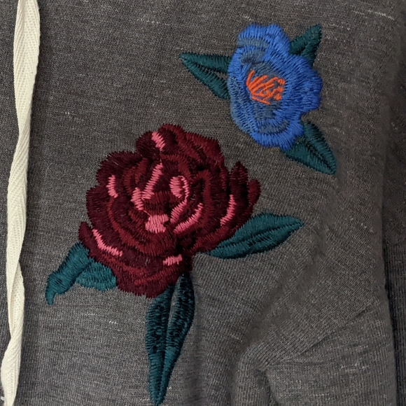 Mudd Floral Embroidered Hoodie Small - Picture 3 of 9